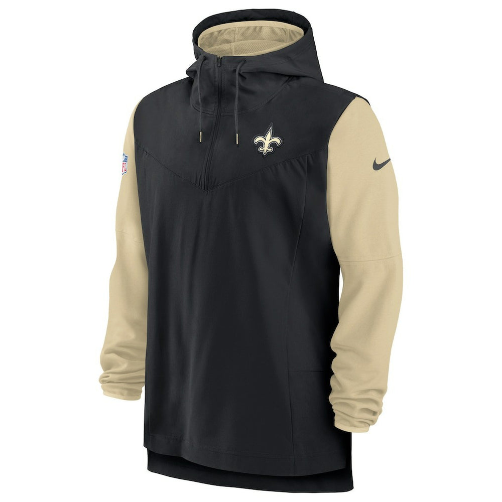 New Orleans Saints Sideline Player Quarter-Zip Hoodie - Black/Gold | Nike discount