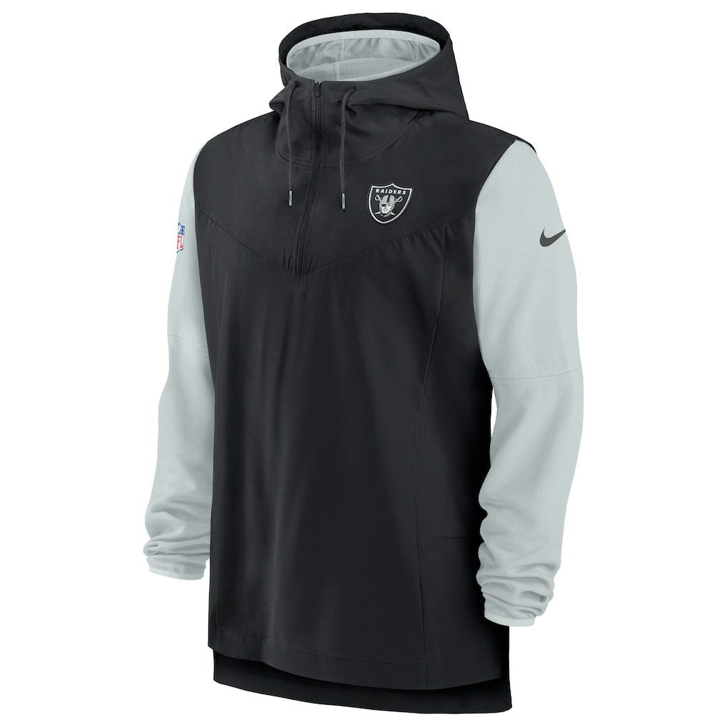Las Vegas Raiders Sideline Player Quarter-Zip Hoodie Jacket - Black/Silver | Nike discount