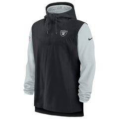 Las Vegas Raiders Sideline Player Quarter-Zip Hoodie Jacket - Black/Silver | Nike discount