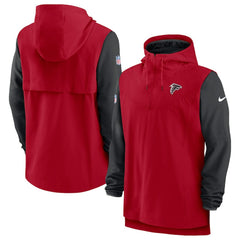 Atlanta Falcons Sideline Player Quarter-Zip Hoodie - Red/Black | Nike for sale