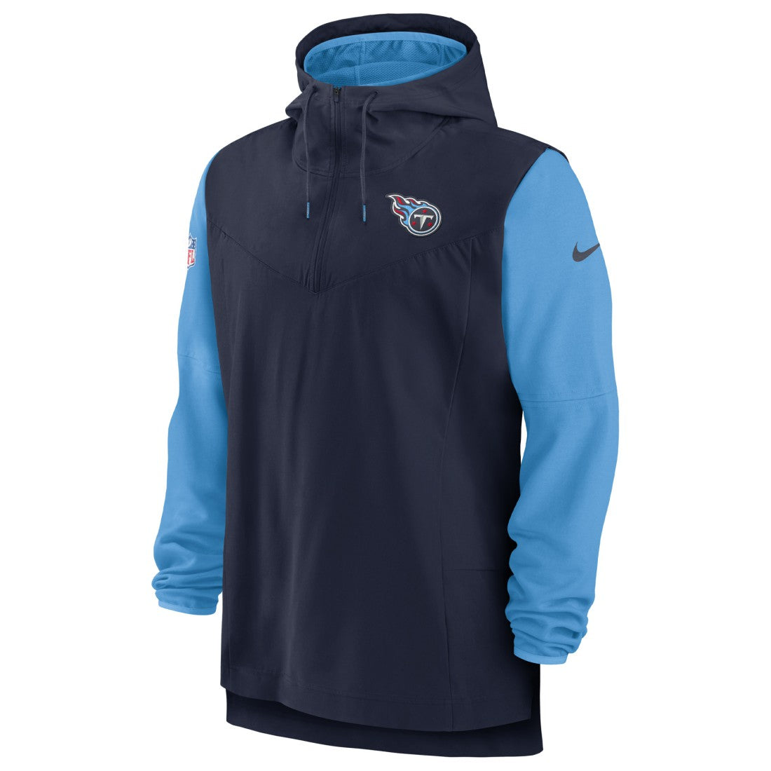 Tennessee Titans Sideline Player Quarter-Zip Hoodie - Navy/Light Blue | Nike discount