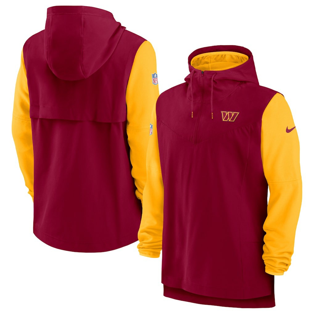 Washington Commanders Sideline Player Quarter-Zip Hoodie - Burgundy/Gold | Nike for sale