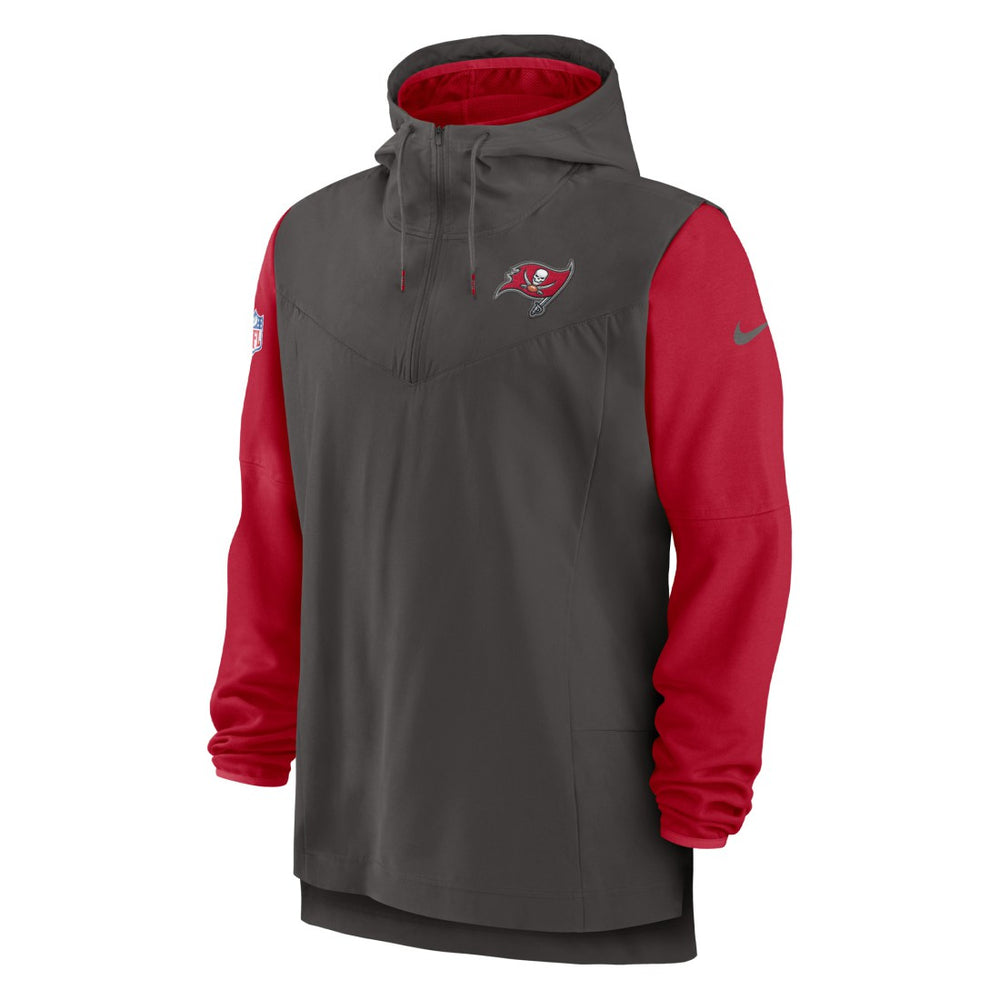 Tampa Bay Buccaneers Sideline Player Quarter-Zip Hoodie - Pewter/Red | Nike sale