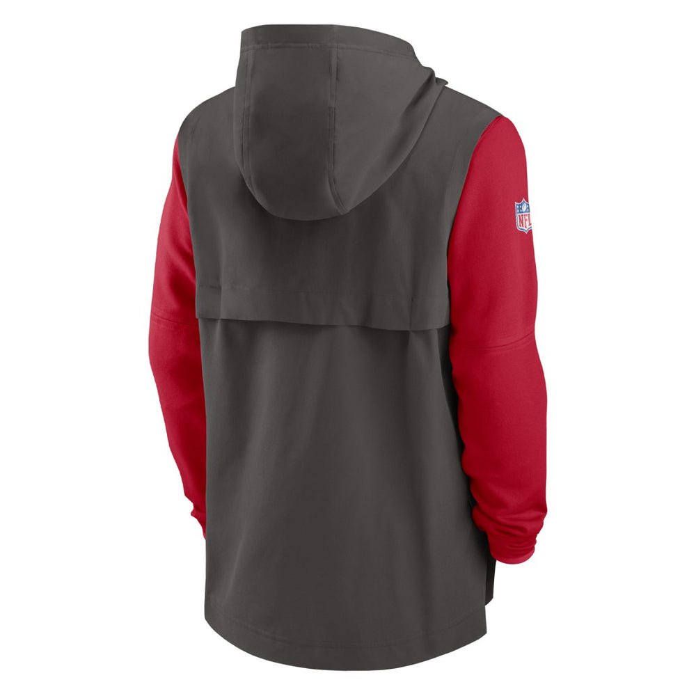 Tampa Bay Buccaneers Sideline Player Quarter-Zip Hoodie - Pewter/Red | Nike sale