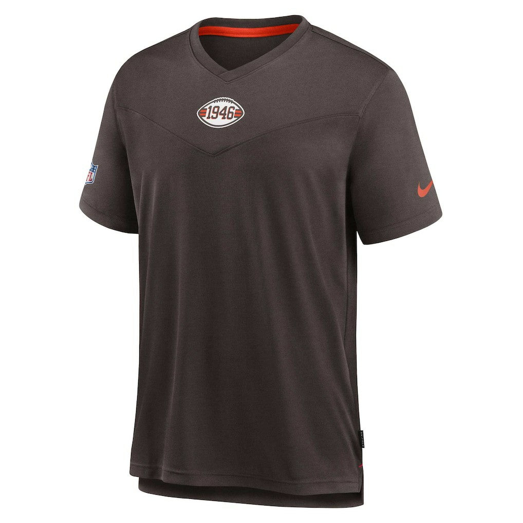 Cleveland Browns Sideline Coaches Vintage Chevron Performance V-Neck T-Shirt - Brown | Nike sale