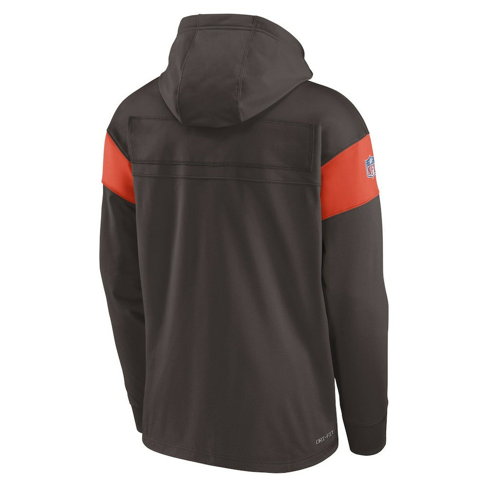 Cleveland Browns Sideline Arch Jersey Performance Pullover Hoodie - Brown | Nike for sale