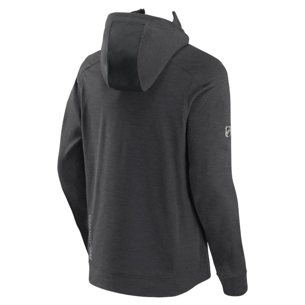 Philadelphia Flyers Fanatics Authentic Pro Road Tech Lightweight Full-Zip Hoodie Jacket Charcoal