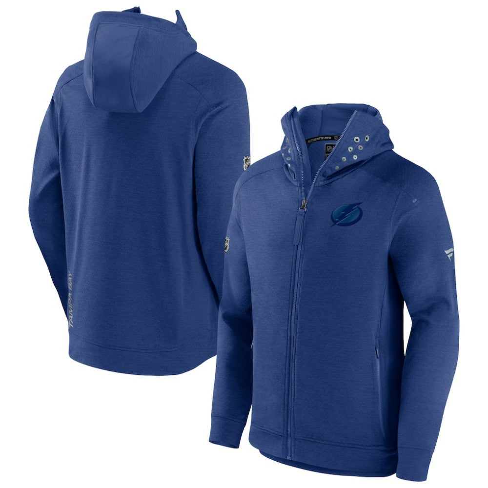 Tampa Bay Lightning Fanatics Authentic Pro Road Tech Lightweight Full-Zip Hoodie Jacket Blue