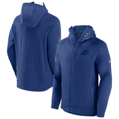 Tampa Bay Lightning Fanatics Authentic Pro Road Tech Lightweight Full-Zip Hoodie Jacket Blue
