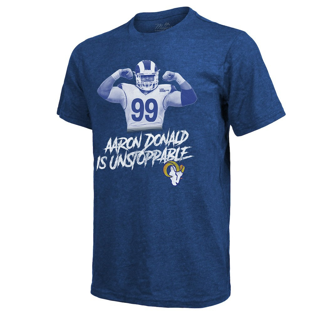 Aaron Donald Los Angeles Rams Majestic Threads Tri-Blend Player Graphic T-Shirt - Royal cheap