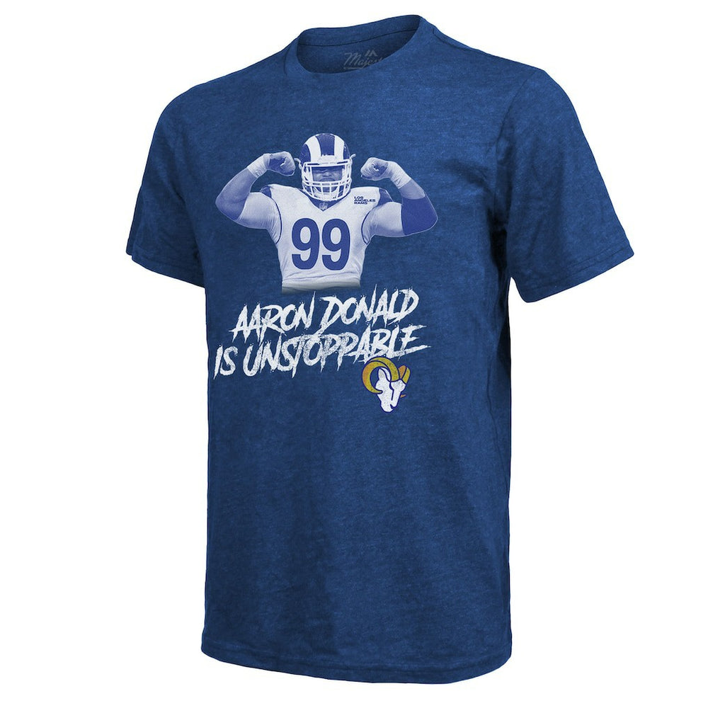 Aaron Donald Los Angeles Rams Majestic Threads Tri-Blend Player Graphic T-Shirt - Royal cheap