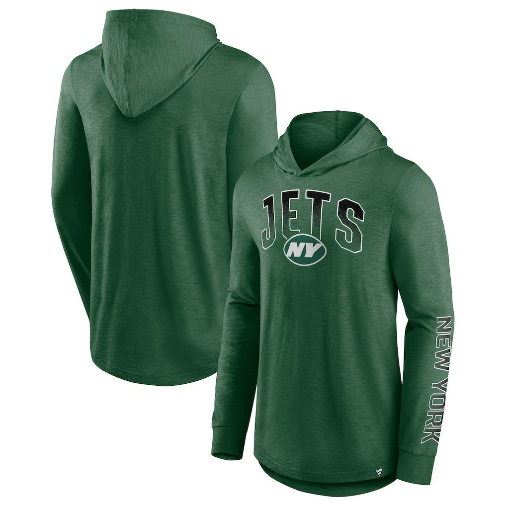 New York Jets Front Runner Long Sleeve Hooded T-Shirt - Green outlet