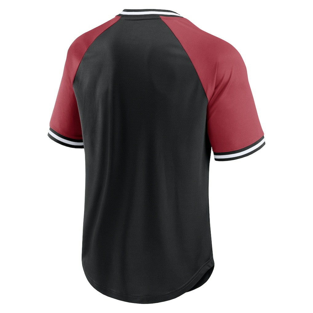 Arizona Cardinals Second Wind Raglan V-Neck T-Shirt - Black/Cardinal on sale