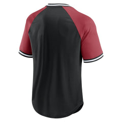 Arizona Cardinals Second Wind Raglan V-Neck T-Shirt - Black/Cardinal on sale