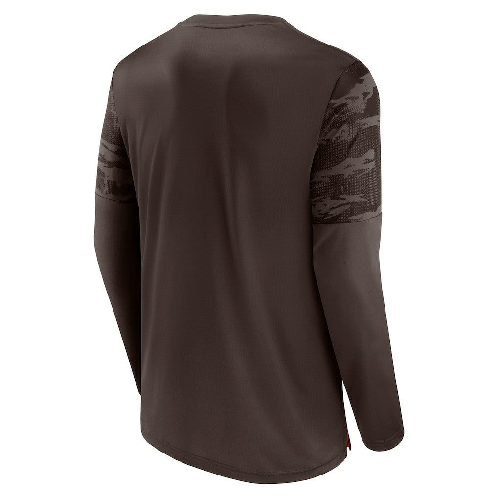 Cleveland Browns Square Off Long Sleeve T-Shirt - Brown/Orange on sale
