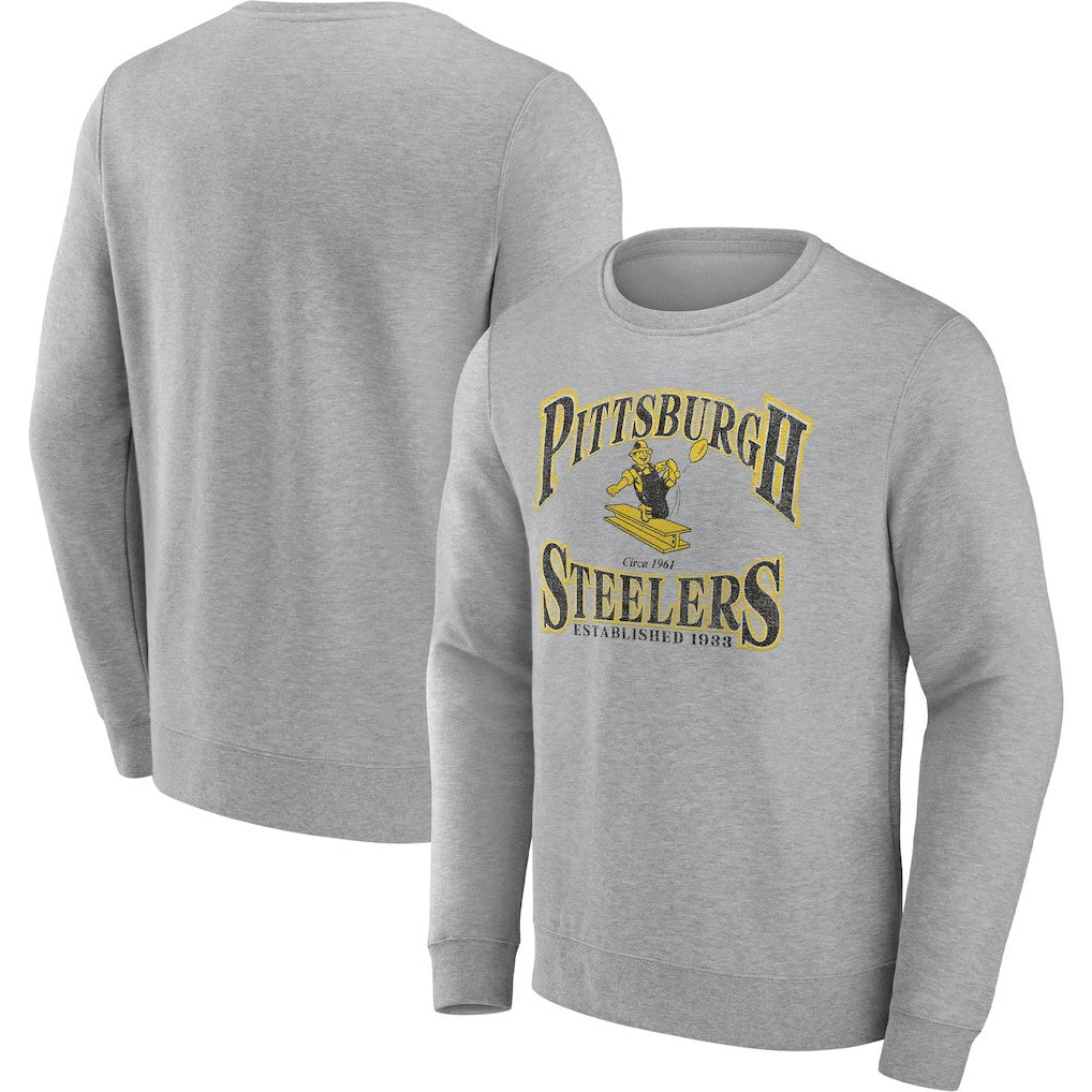 Pittsburgh Steelers Playability Pullover Sweatshirt - Heather Gray online