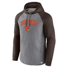 Cleveland Browns By Design Raglan Pullover Hoodie - Heathered Gray/Brown online