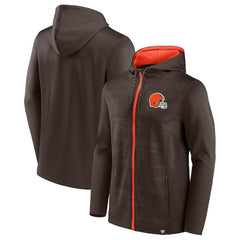 Cleveland Browns Ball Carrier Full-Zip Hoodie - Brown/Orange on sale