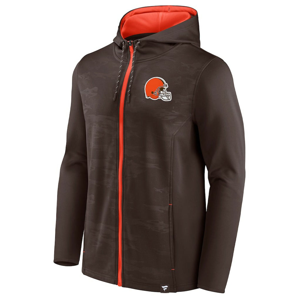 Cleveland Browns Ball Carrier Full-Zip Hoodie - Brown/Orange on sale