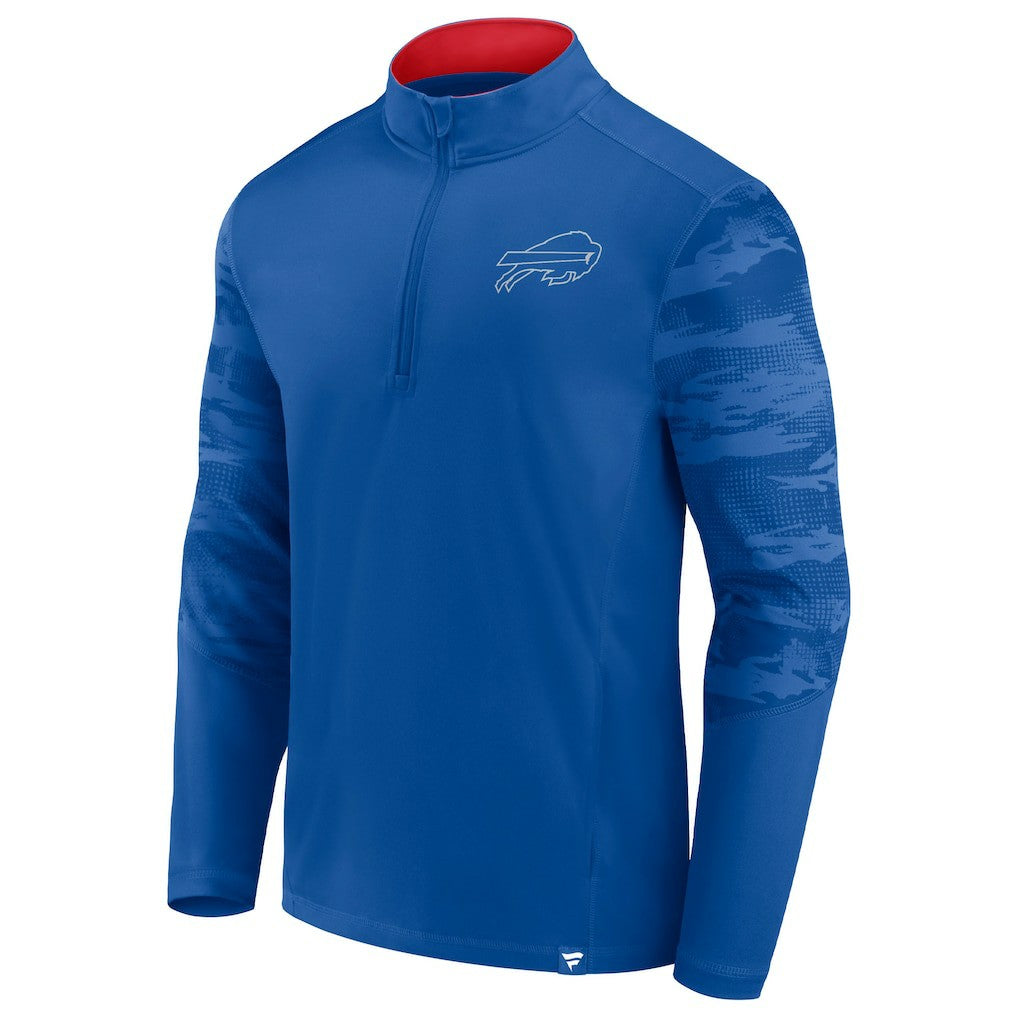 Buffalo Bills Ringer Quarter-Zip Jacket - Royal/Red for sale