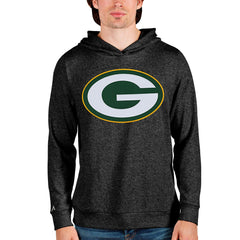 Green Bay Packers Antigua Team Absolute Pullover Hoodie - Heathered Black on sale