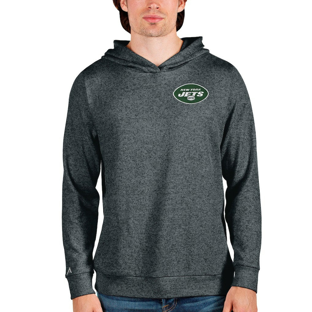 New York Jets Antigua Absolute Pullover Hoodie - Heathered Charcoal sale
