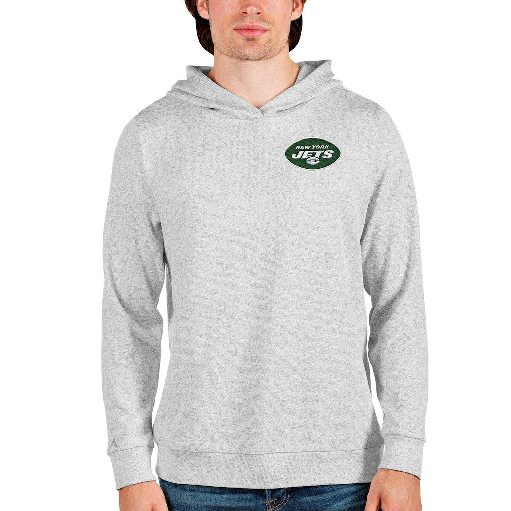 New York Jets Antigua Absolute Pullover Hoodie - Heathered Gray outlet