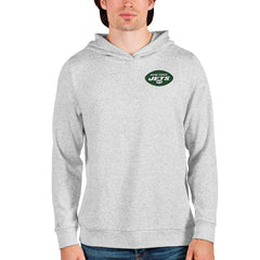 New York Jets Antigua Absolute Pullover Hoodie - Heathered Gray outlet