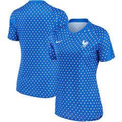 France Women's National Team Women's 2022/23 Away Pre-Match Performance Top - Blue | Nike shop