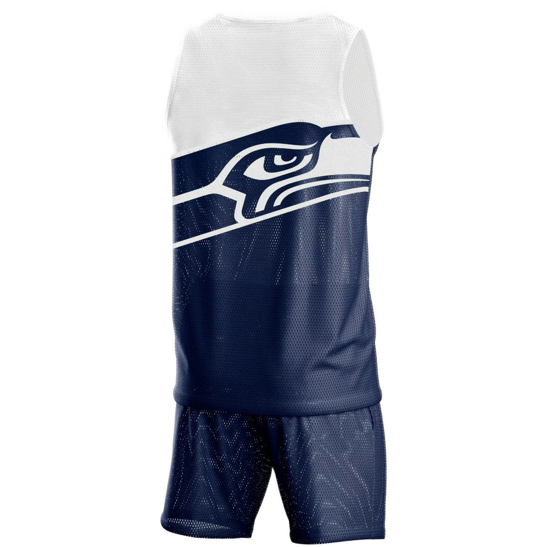 Seattle Seahawks FOCO Colorblock Mesh V-Neck & Shorts Set - College Navy for sale