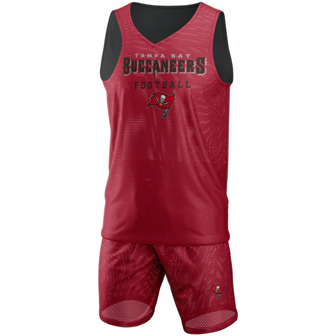 Tampa Bay Buccaneers FOCO Colorblock Mesh V-Neck & Shorts Set - Red online