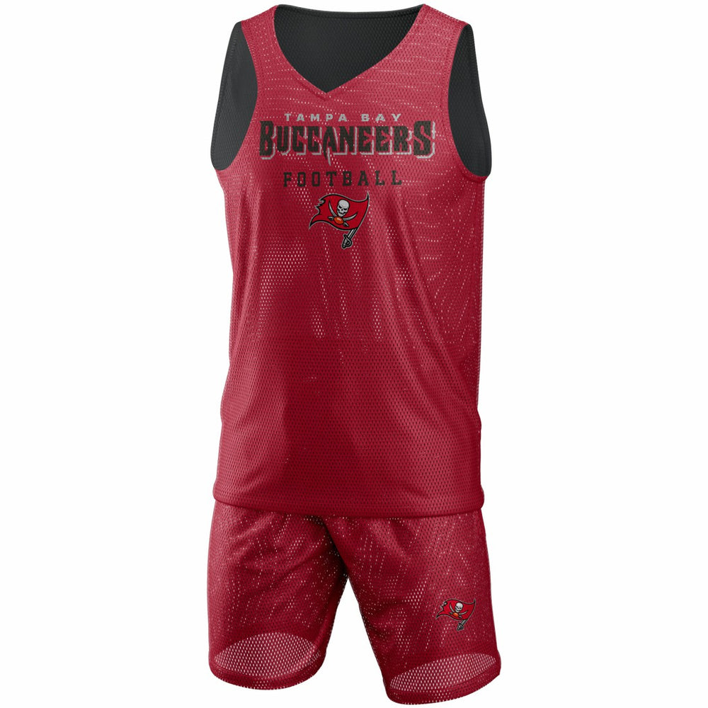 Tampa Bay Buccaneers FOCO Colorblock Mesh V-Neck & Shorts Set - Red online
