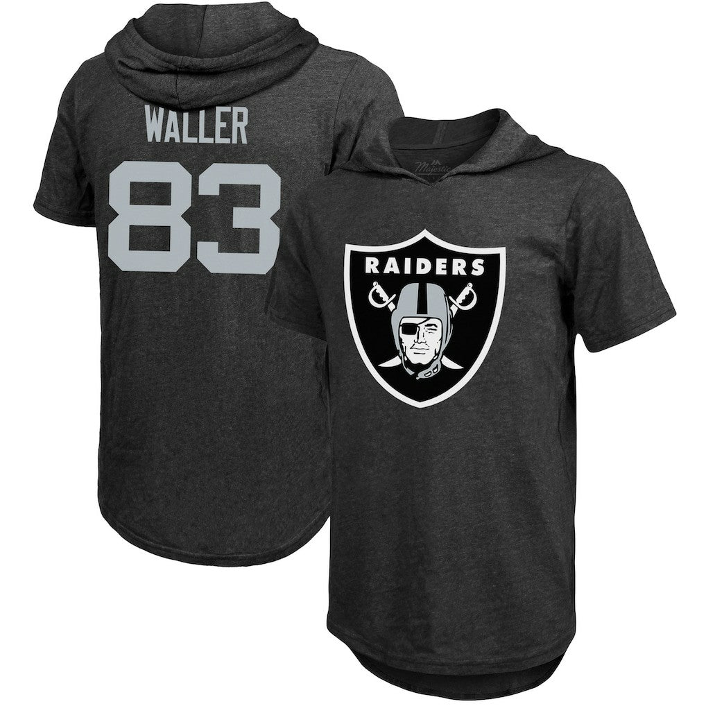 Darren Waller Las Vegas Raiders Majestic Threads Player Name & Number Tri-Blend Hoodie T-Shirt - Black for sale