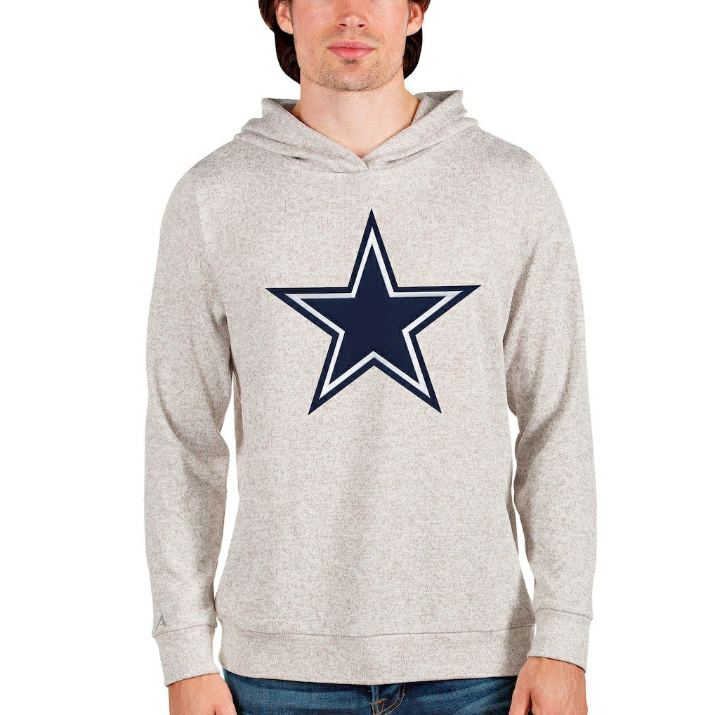 Dallas Cowboys Antigua Absolute Logo Pullover Hoodie - Oatmeal for sale
