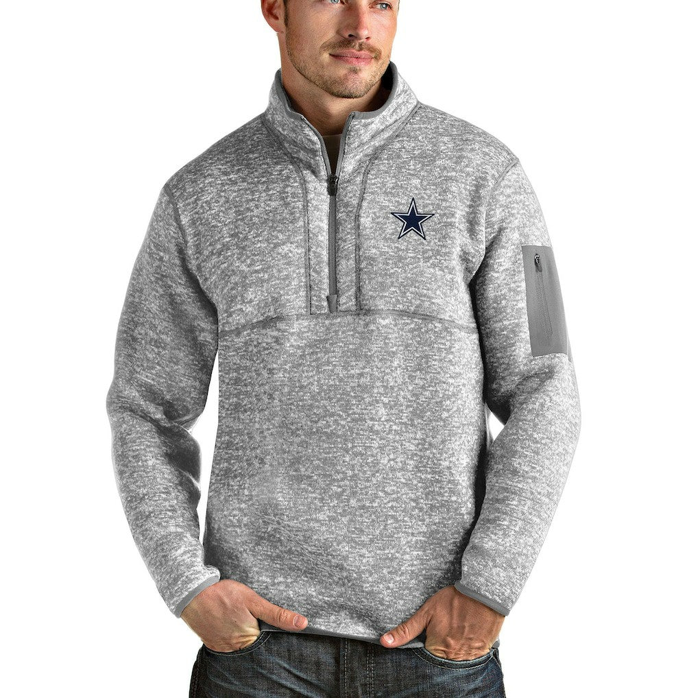 Dallas Cowboys Antigua Fortune Quarter-Zip Pullover Jacket - Heathered Gray online