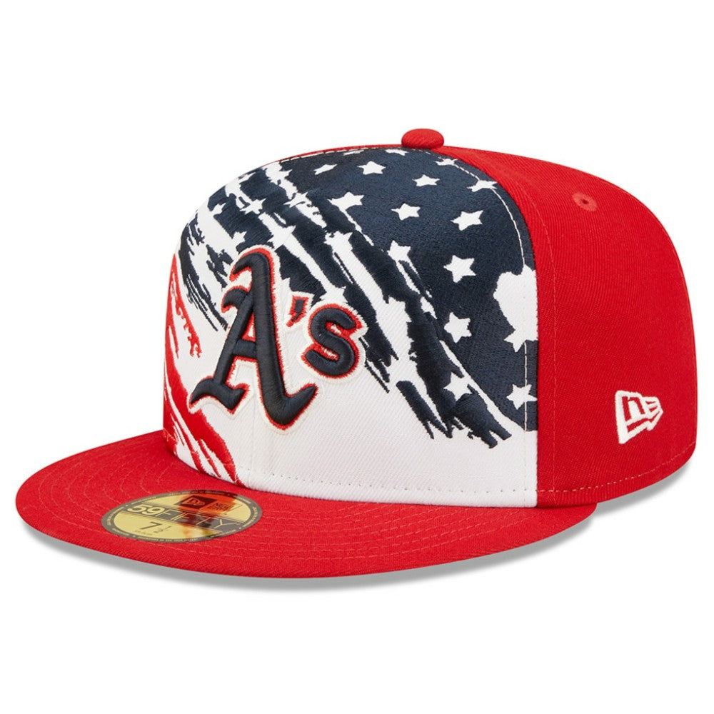 Athletics 2022 4th of July On-Field 59FIFTY Fitted Hat - Red | New Era