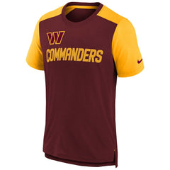Washington Commanders Youth Colorblock Team Name T-Shirt - Heathered Burgundy/Heathered Gold | Nike on sale
