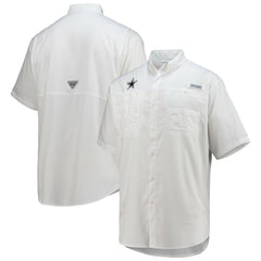Dallas Cowboys Tamiami Omni-Shade Button-Down Short Sleeve Shirt - White for sale