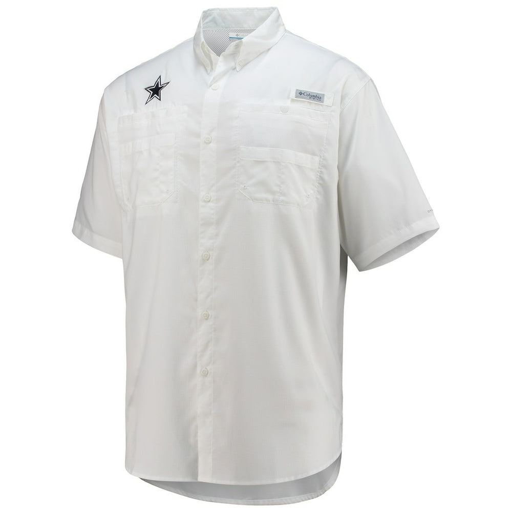 Dallas Cowboys Tamiami Omni-Shade Button-Down Short Sleeve Shirt - White for sale