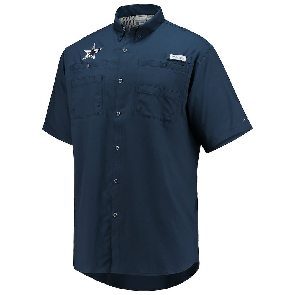 Dallas Cowboys Tamiami Omni-Shade Button-Down Short Sleeve Shirt - Navy cheap