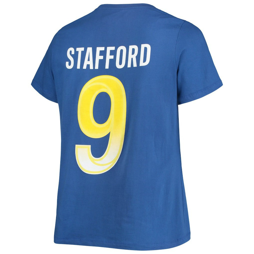 Matthew Stafford Los Angeles Rams Women's Plus Size Player Name & Number V-Neck T-Shirt - Royal on sale