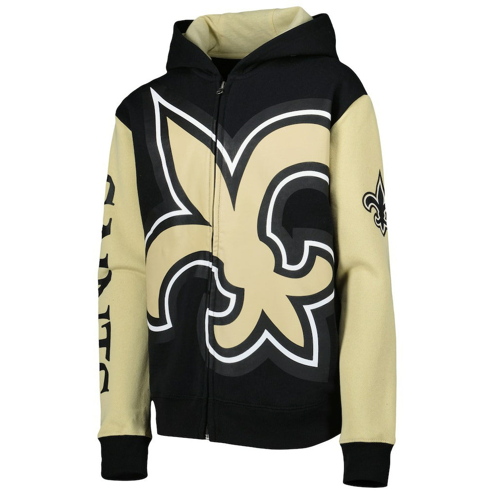 New Orleans Saints Youth Poster Board Full-Zip Hoodie - Black/Gold discount