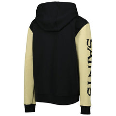 New Orleans Saints Youth Poster Board Full-Zip Hoodie - Black/Gold discount