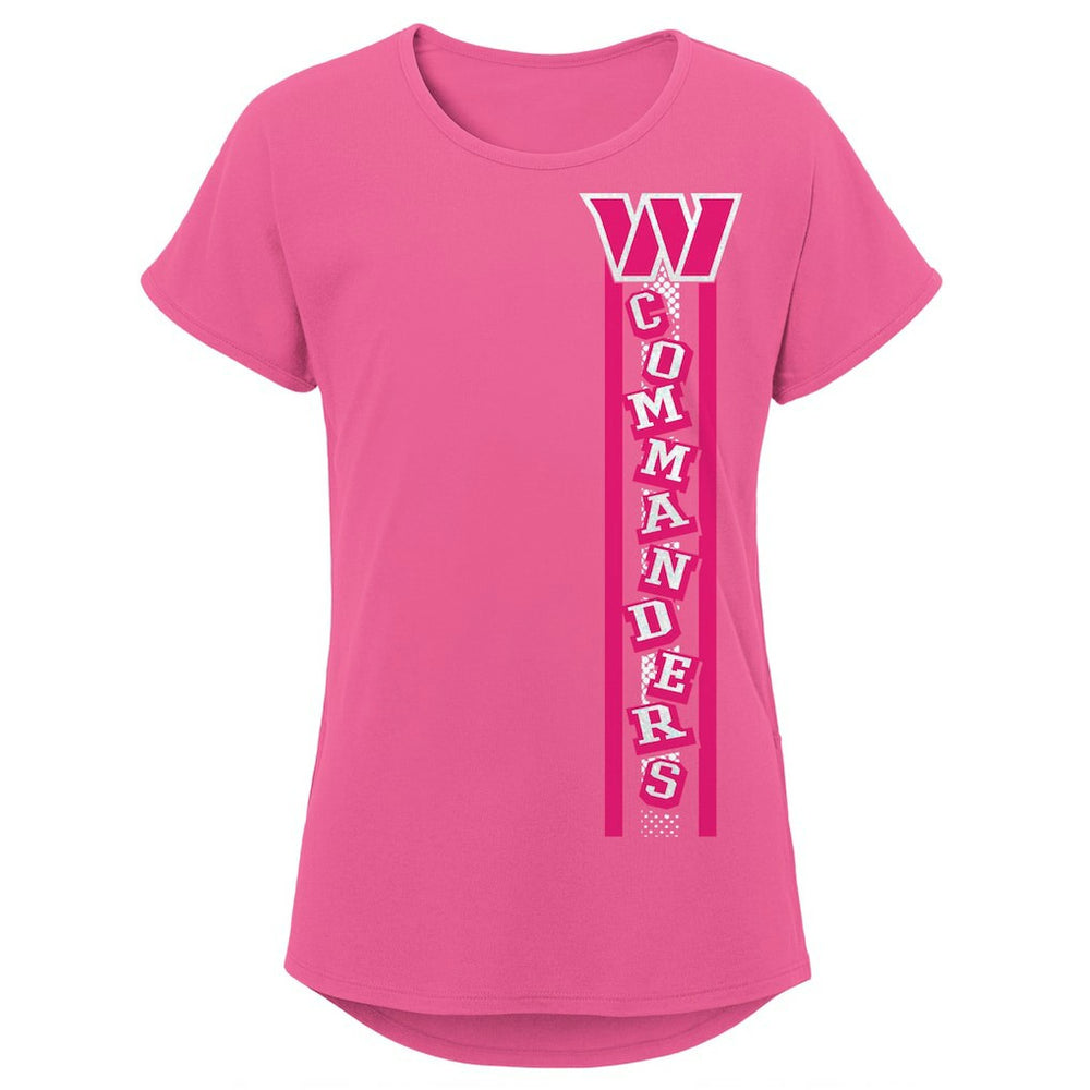 Washington Commanders Girls Youth Logo Fair Catch Dolman T-Shirt - Pink online