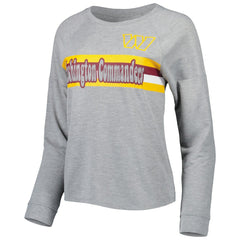 Washington Commanders Juniors All Striped Up Raglan Long Sleeve T-Shirt - Heathered Gray online