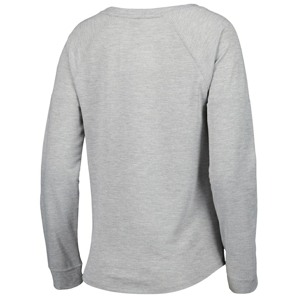 Las Vegas Raiders Juniors All Striped Up Raglan Long Sleeve T-Shirt - Heathered Gray for sale