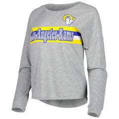 Los Angeles Rams Juniors All Striped Up Raglan Long Sleeve T-Shirt - Heathered Gray online