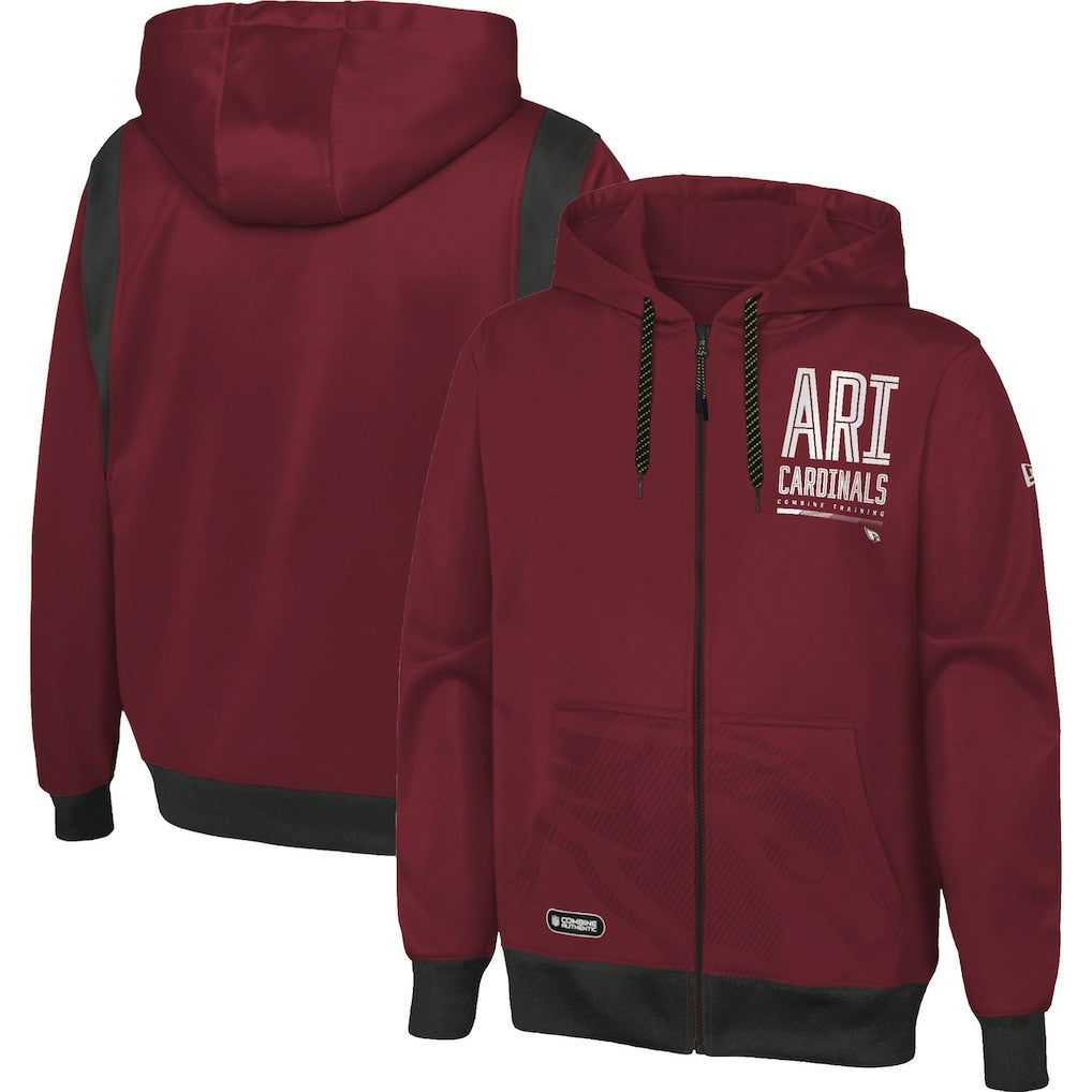 Arizona Cardinals New Era Combine Authentic Drop Back Full-Zip Hoodie - Cardinal sale