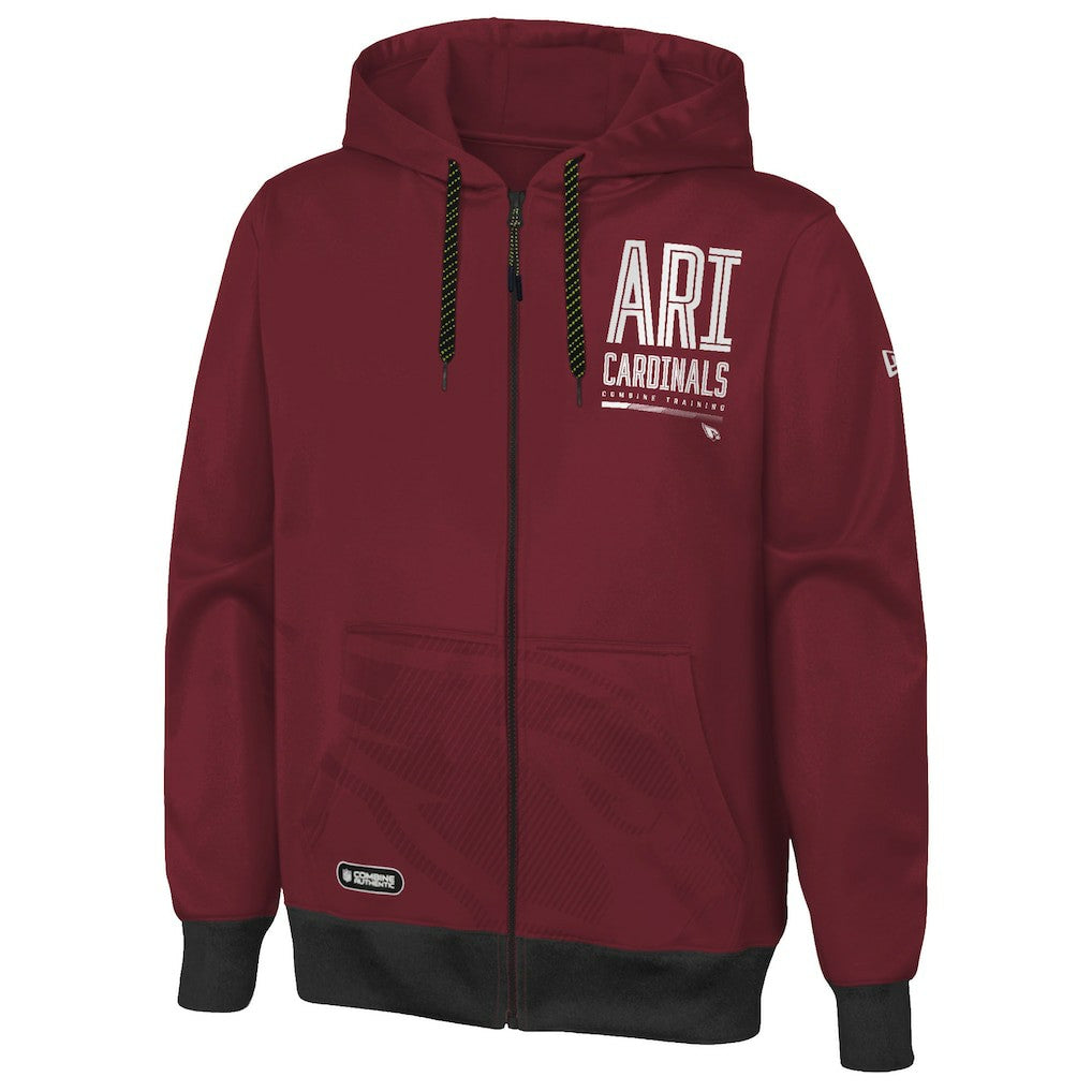 Arizona Cardinals New Era Combine Authentic Drop Back Full-Zip Hoodie - Cardinal sale