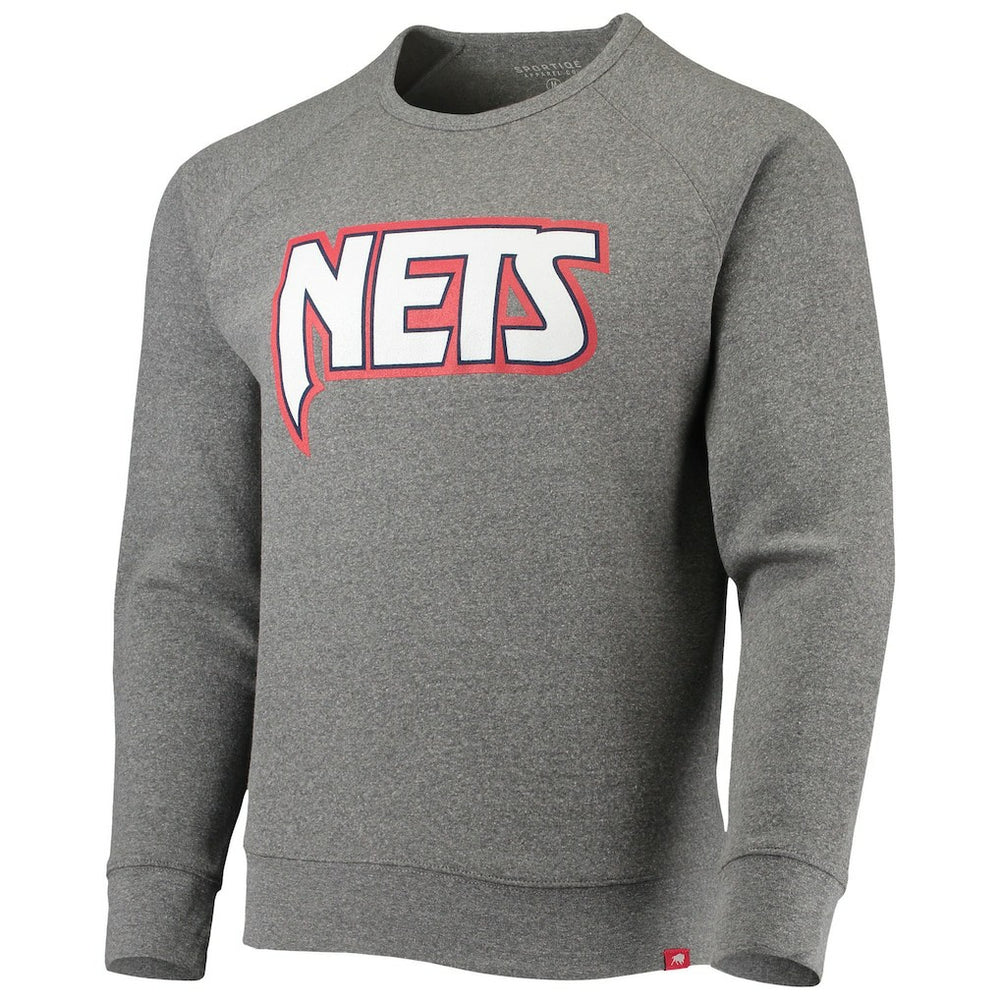 Brooklyn Nets Sportiqe Moments Mixtape Harmon Raglan Pullover Sweatshirt - Heathered Gray for sale
